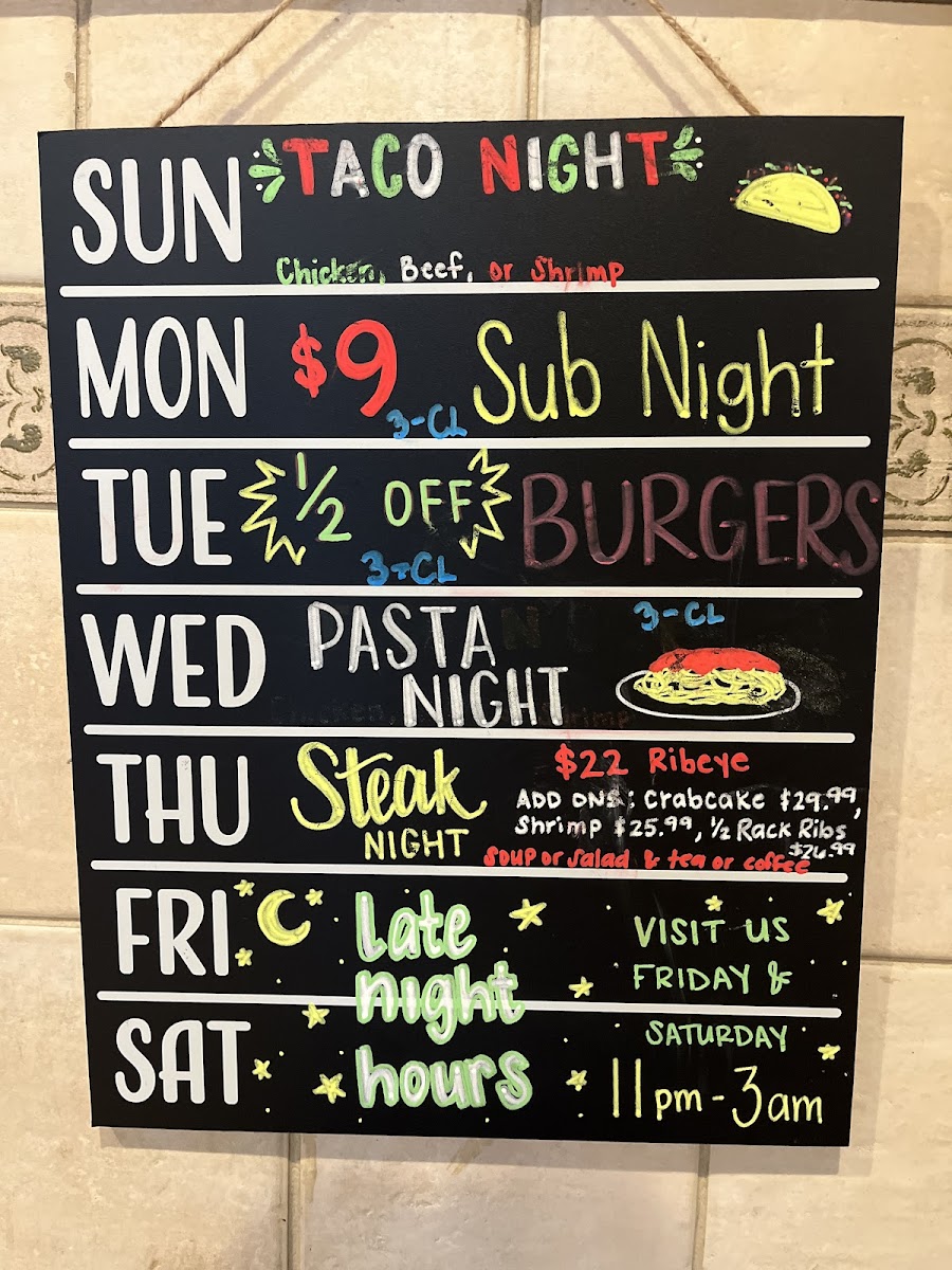 Essex Diner Menu - Image 1