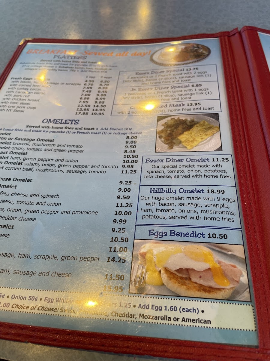 Essex Diner Menu - Image 2